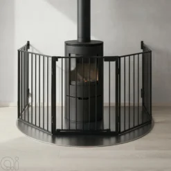 Peisgitter svart 5-delt 135 x 72,5 x 115 cm - Glöd
