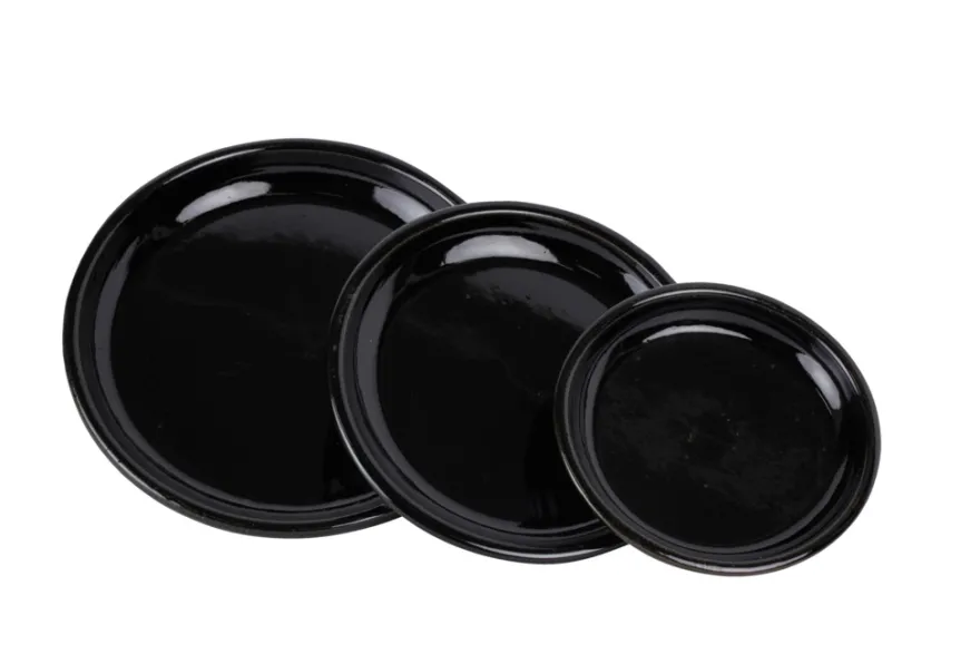 Pottefat blank svart Ø27 cm