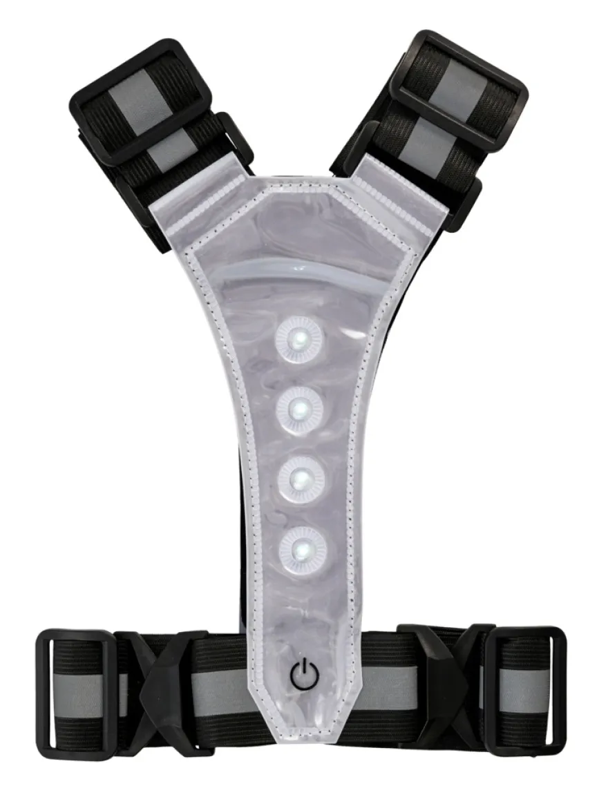Refleksvest med LED svart/grå - Bikezone