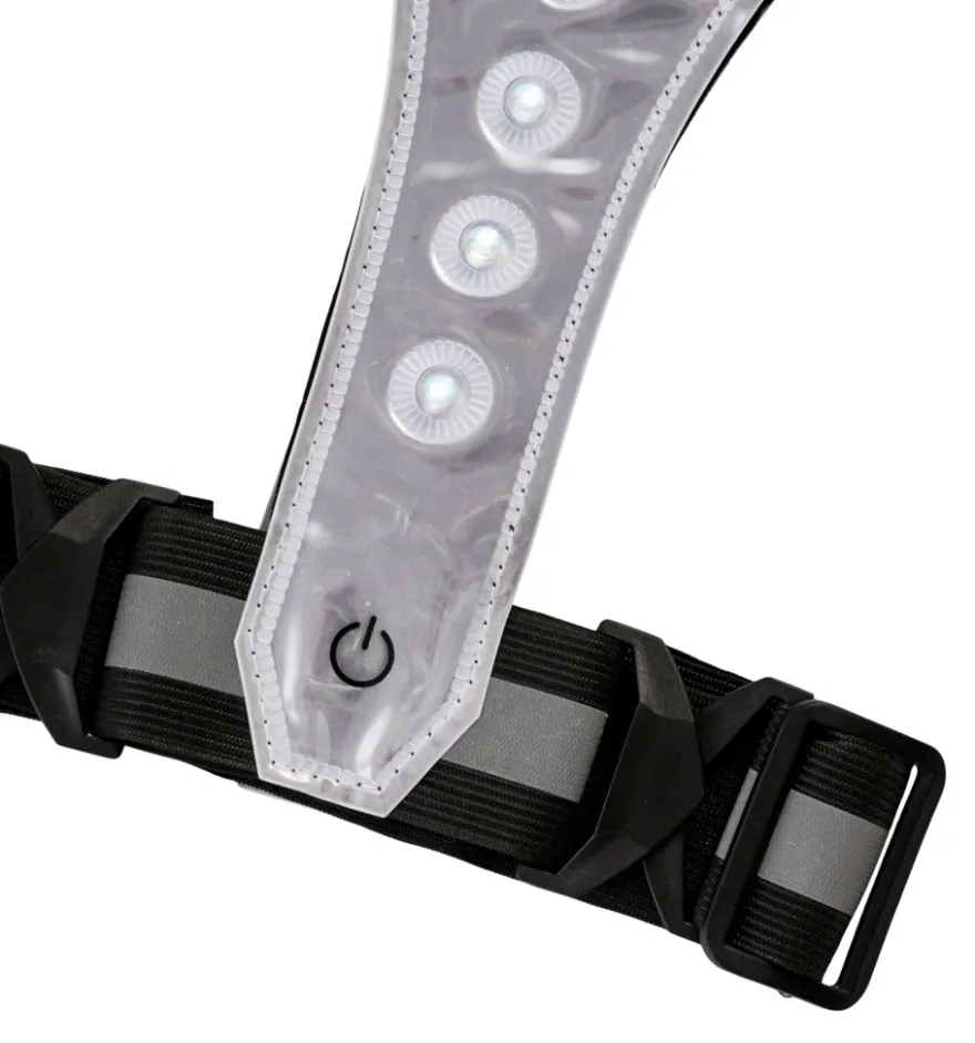 Refleksvest med LED svart/grå - Bikezone