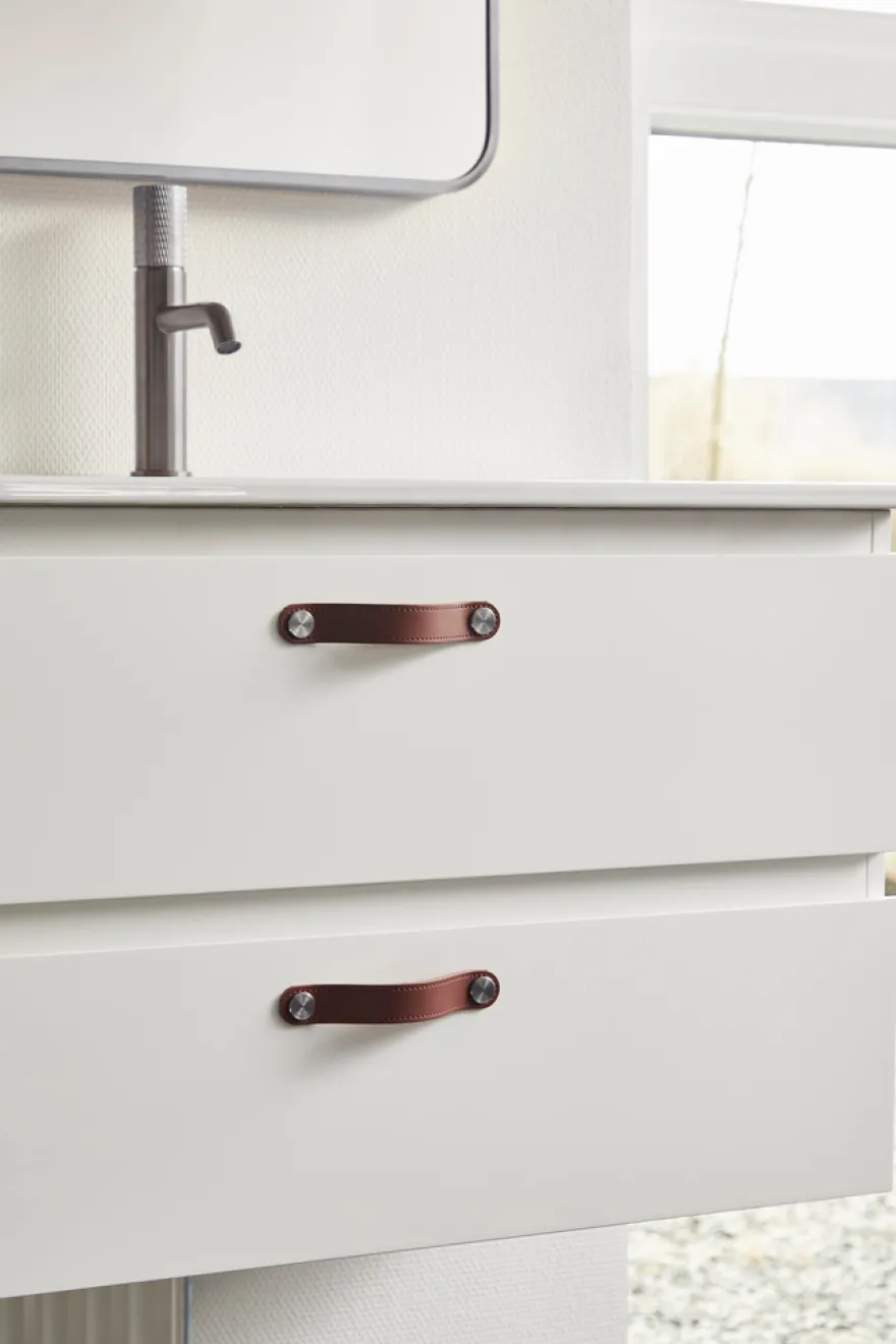 Skinnhåndtak 12,8 cm brun 2-pk.