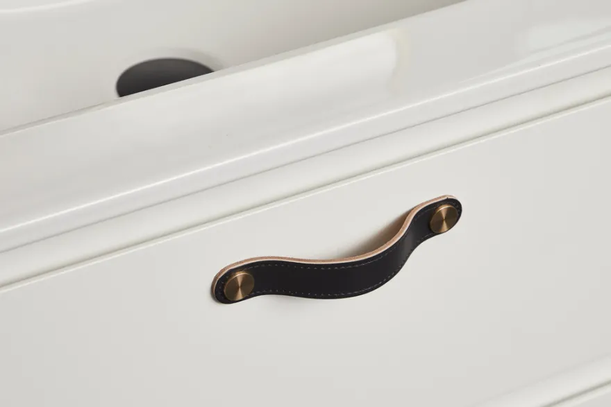 Skinnhåndtak 12,8 cm svart 2-pk.