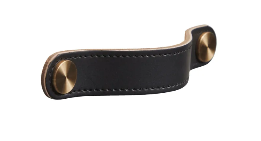 Skinnhåndtak 12,8 cm svart 2-pk.