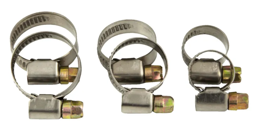 Slangeklemmer mix 3/8" - 1/2" - 3/4" - 6 stk.