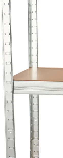 Stålreol m/4 hyller - 90 x 190 x 40 cm