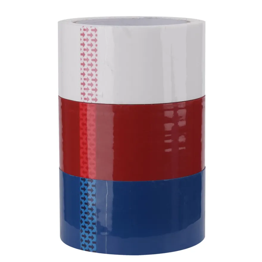 Tape hvit/rød/blå 50 mm x 66 meter 3-pk.