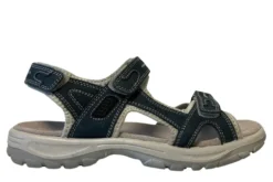 Trekkingsandaler dame i denimfarget skinn str. 37