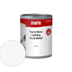 Tre- & metallmaling hvit vannbasert 0,75 l - Stabile