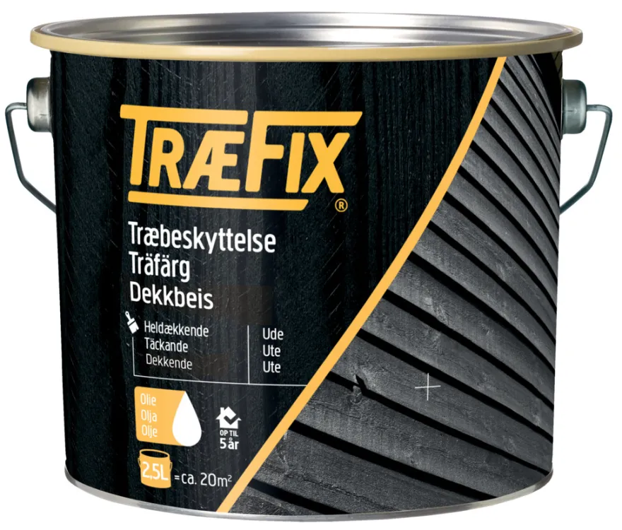 Træfix dekkbeis oljebasert hvit 2,5 liter