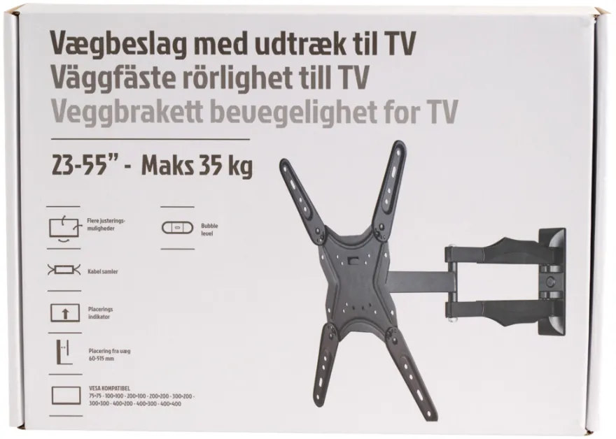 Veggfeste til TV uttrekk/vipp 23-55"