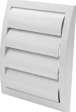 Ventilasjonsrist med vindstopp 19 x 19 cm - hvit