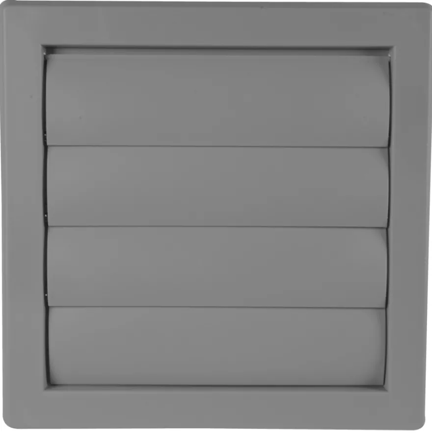 Ventilasjonsrist med vindstopp 19 x 19 cm - grå