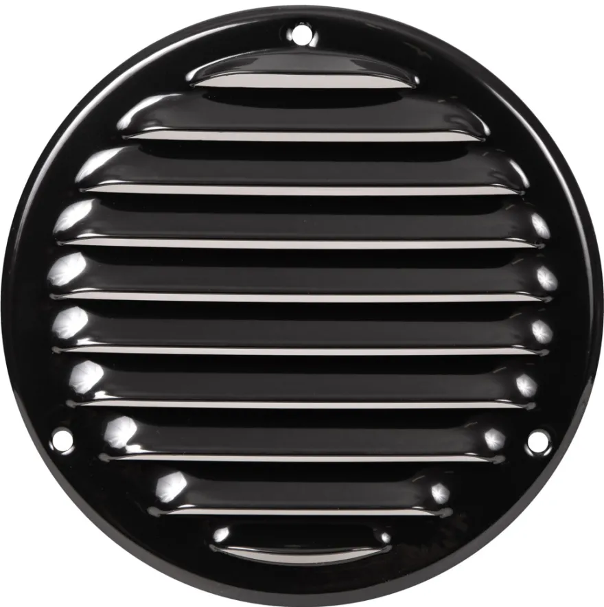 Ventilrist med netting Ø165 mm - svart metall