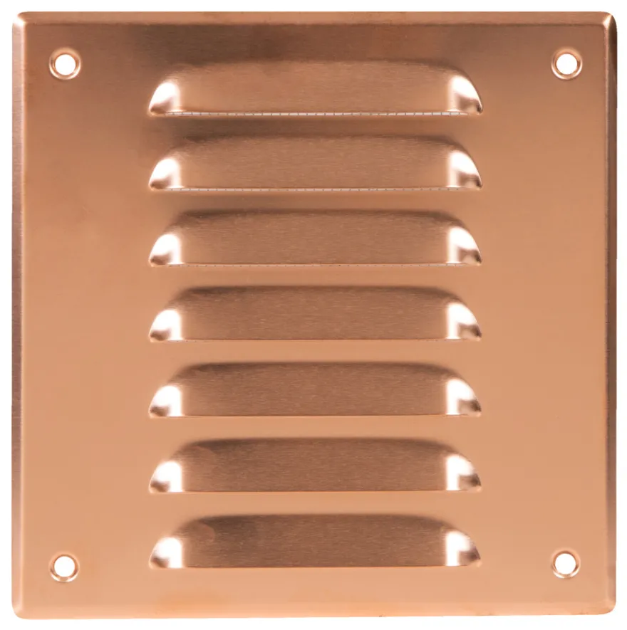 Ventilrist med netting 170 x 170 mm - metall kobber