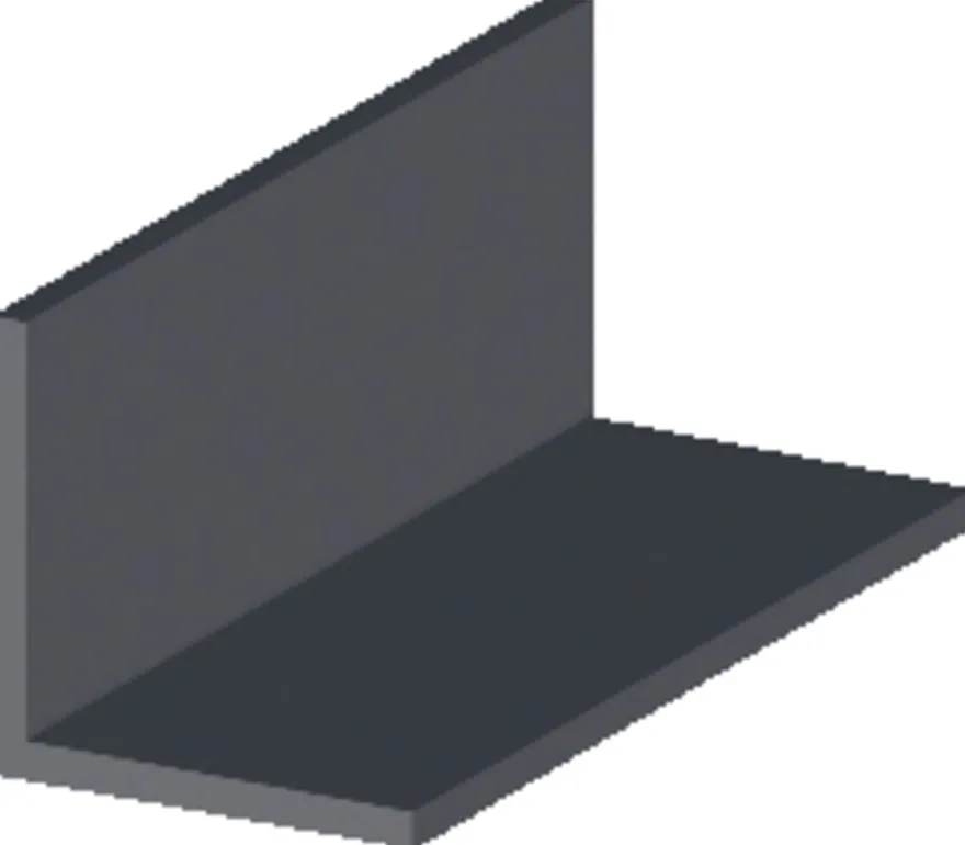 Vinkellist svart pvc - 25 x 25 mm x 2 m
