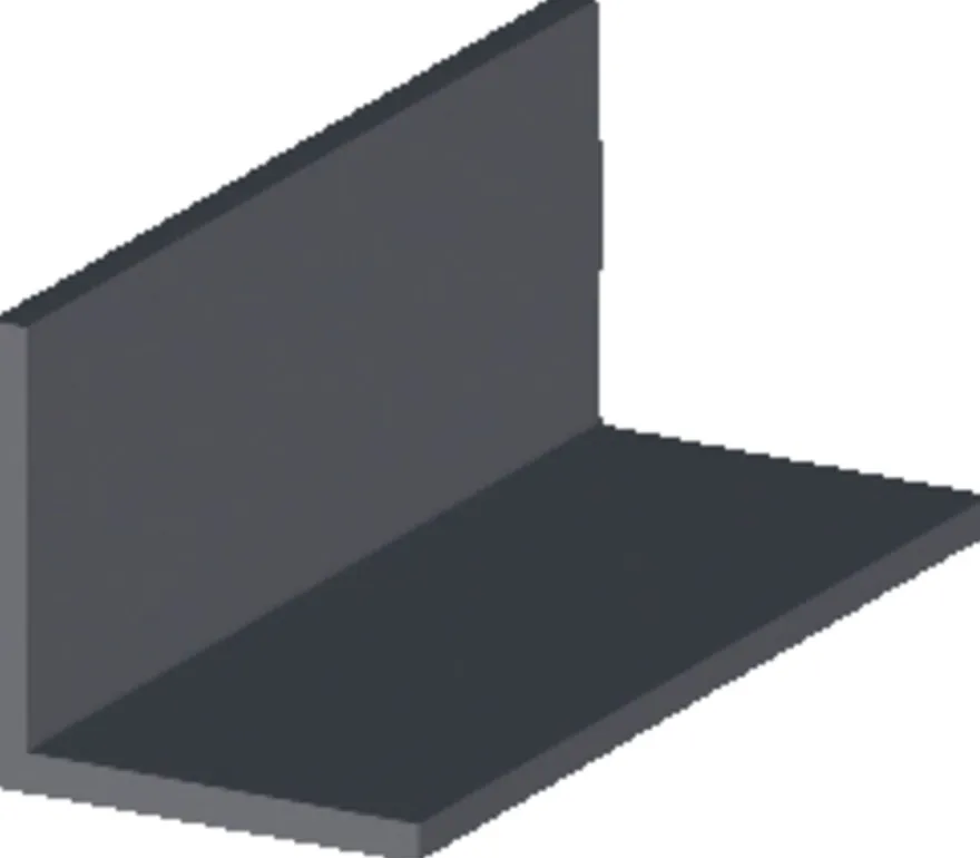 Vinkellist svart pvc - 25 x 25 mm x 1 meter